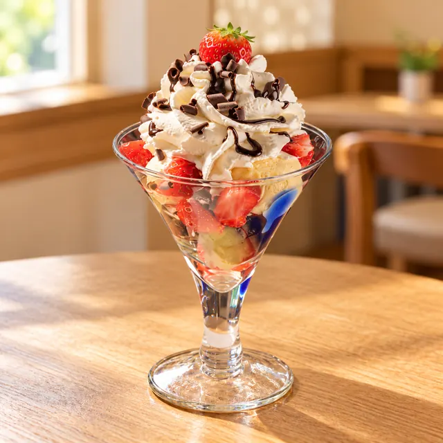 Erdbeer Schoko Erdbeer Schoko
Gem. Eis, Sahne, Erdbeeren und Schokosoße.