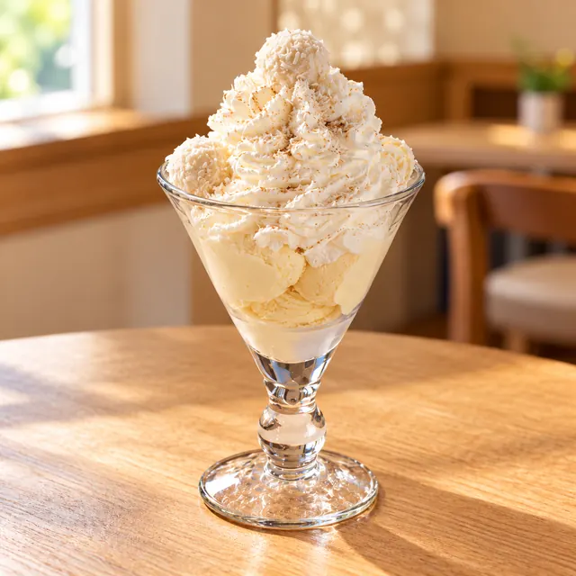 Raffaello Becher Raffaello Becher
Gem. Eis, Sahne, Raffaello, Kokosstreusel.