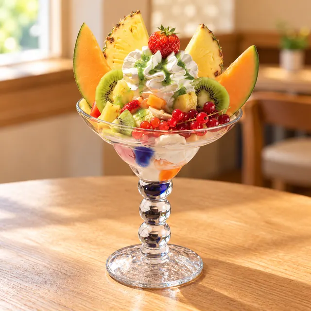 Tropical Becher Tropical Becher
Gem. Eis, exotische Früchte, Sahne und Soßen.